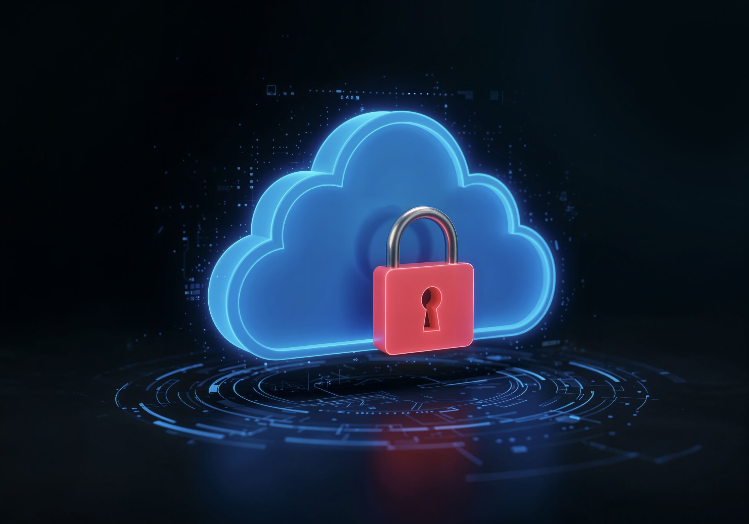 Cloud security and data protection with a secure cloud storage lock concept.